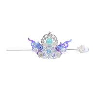FRCOLOR Han Style Hairpin and Chinese Traditional Tiara 2pcs Set Silver Blue Gradient Hair Jewelry for Hanfu Costume Hair Decor Women’s Ancient Headwear Accessories