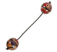 FRCOLOR Hand Shaking Rhythm Sand Ball Wooden Percussion Instrument Single Hand Use Music Egg Shaker with Handcrafted Pattern for Musical Classes and Parties