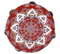 FRCOLOR Hand Shaking Tambourine Ethnic Style Musical Instrument for Bright Sound Hand Drum for Early Education and Interactive Play Safe Materials for Birthday and
