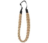 FRCOLOR Hand-woven Hairband Two-strand Twisted Braid Headband Synthetic High Temperature Fiber Khaki, Retro Stylish Headband for Banquet and Daily Life