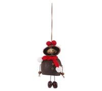FRCOLOR Handcrafted Nutshell Doll Ornament Rustic Xmas Tree Hanging Bell for Holiday Decor Festive Home Party Accessory Unique Fruit Shell Pendant