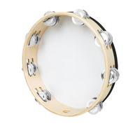 FRCOLOR Handheld Tambourine Drum Double Row Bell Instrument for Stage Performances Classroom Music Events and Parent Interaction