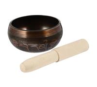 FRCOLOR Handmade 8cm Copper Tibetan Singing Bowl with Mallet 2pcs Set for Yoga Meditation and Sound Healing Therapy