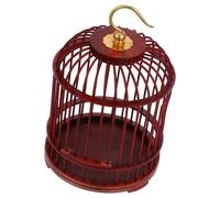 FRCOLOR Hanging Bird Cage Hanging Insect Cage Finely Crafted Multi-functional Wood Metal 5.89x3.85x3.85in Dome Style Large Capacity Decorative Pet Supplies for Small Parrots
