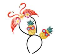 FRCOLOR Hawaii Party Decorative Headbands 2pcs Flamingo Pineapple Hair Accessories for Luau and Parties