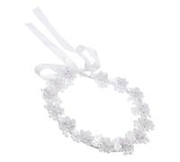 FRCOLOR Headband Decorative and Crystal Polymer Clay for Women Flower White Hair Accessory Lightweight Headwear Anniversary Birthday Bridal Wedding Suitable for