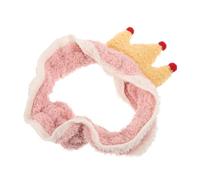 FRCOLOR Headband Hairband Wide Band Facial Accessories for Women Plush Coral Fleece Crown Cute Spa Face Washing Makeup Pink
