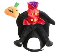 FRCOLOR Headless Pumpkin Riding Pet Costume Suitable for Chest 40-48cm and Neck 30-37cm Halloween Comfortable Plush and Polyester Material for Dogs and Cats for Fancy Costume Parties