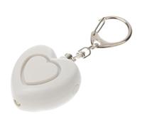 FRCOLOR Heart-shaped Personal Safety Alarm with LED Light Keychain for Elderly Emergency Siren Security Device for Self- and Night Walkers