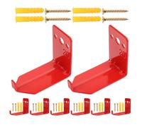 FRCOLOR Heavy Duty Fire Extinguisher Bracket with Slanted Holes 8pcs Iron L-shaped Hook and Wall Mounting Hardware, Space-saving Design for 20lb Extinguishers for Commercial Spaces