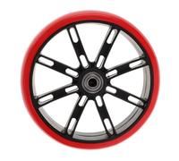 FRCOLOR Heavy Duty Red Pu Bearing Triangular Cart Wheels Replacement with Axle for Shopping Trolley Grocery Cart Accessories Suitable for Stair Climbing and Universal Caster Use
