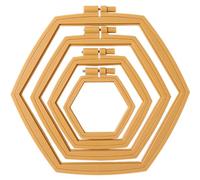 FRCOLOR Hexagon and Square Adjustable Embroidery Frames 4Pcs ABS Plastic Reusable Hoops with Smooth Surface for Cross Stitch and DIY Sewing Crafts