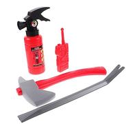 FRCOLOR High Simulation Firefighter Role Play Costume with Realistic Fire Extinguisher and Fireman Accessories for Fancy Dress Carnival and Party Pretend Play