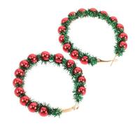 FRCOLOR Holiday Christmas Tree Bell Earrings for Women Alloy Hooks Festive Red Studs with Snowflake Star Designs for Winter Celebrations and Gift Giving