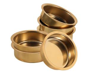 FRCOLOR Incense Burner Replacement Plates 6pcs Elegant Middle East Style Stainless Steel with Hole-free Design, Golden Censer Inner Disks for Aroma Cone Burners for Home and Office Use