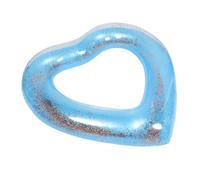 FRCOLOR Inflatable Heart Pool Float with Glitter Filled Confetti Thickened PVC Swimming Ring for Adults and Portable Summer Beach Party Decoration and Wedding Inflatable Accessory