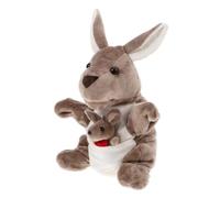FRCOLOR Interactive Kangaroo Hand Puppet with Doll for Storytelling and Role Play Soft Plush Animal Puppet for Imaginative Play Motor Skills Development and Parent Communication
