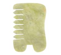 FRCOLOR Jade Gua Sha Board for Face and Body Massage Natural Green Jade with Smooth Edges Multi-function Facial Massager to Promote and Enhance Complexion