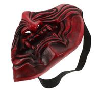 FRCOLOR Japanese Samurai Devil Half Face Mask Lightweight Latex with Deeply Textured Embossing, Prevents Slippage for Halloween Party and Activities
