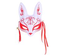 FRCOLOR Japanese Style Fox Mask Half Face Cosplay Animal Mask for Costume Parties Plastic Material Unique Fox Design for Cosplay and Gatherings