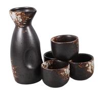 FRCOLOR Japanese Traditional Sake Set Ceramic Sake Pot and Cups Snowflake White Heat-resistant Porcelain for Home Bar Restaurant Serving