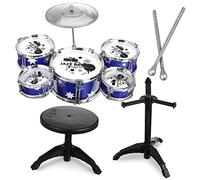 FRCOLOR Jazz Drum Percussion Musical Instrument with Stool Educational for Boys Develop Rhythm and Musical Talent