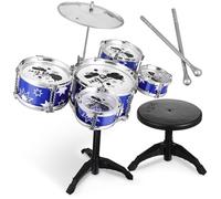 FRCOLOR Jazz Drum Set with Stool Percussion for Musical Instruments for Boys for Developing Rhythm and Musical Talent