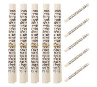 FRCOLOR Jewish Mezuzah Scroll Traditional Kosher Religious Doorpost Scripture 10pcs 2.95x0.39 Inch Hebrew Paper Roll with Rope for Daily Adornment and Housewarming Blessings
