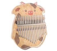 FRCOLOR Key Acrylic Thumb Piano Cartoon Cow Design Portable Kalimba Finger Piano Transparent Crystal with Sound for Beginners and Music Lovers