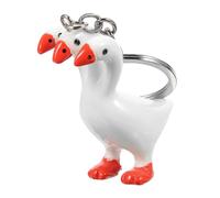 FRCOLOR Keychain Pendant Aesthetic Key Ring Accessory Unique Three Headed Goose Design for Lightweight Backpack Keychain and Creative Bag Decoration