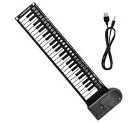FRCOLOR Keys Foldable Piano Portable Electronic Up Keyboard with Volume and Tones for Music Education Travel Friendly Design Black Batteries Not Included