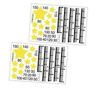 FRCOLOR Kids Height Wall Ruler Growth Chart Stickers for Children’s Room and Kindergarten, Self-Adhesive Star Design Height Measure Wall Decals, 30x45cm, 2 Pieces