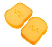 FRCOLOR Kitchen Dish Sponge Scrubber in Khaki Cartoon Bread Shape, Lightweight Versatile Sponge Pad with Toast Pattern, for Dish Cleaning and Table Wiping