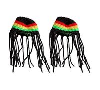 FRCOLOR Knitted Pet Hats with Unique Braided Style 2pcs Breathable Polyester Material Maintains Shape Perfectly for Small Dogs and Cats for Halloween Party and Social Gatherings