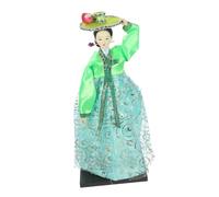FRCOLOR Korean Hanbok Dress Doll Traditional Cloth Figurine Vibrant Tabletop Ornament for Home Decor Unique Collectible Korean Style Doll Random Color