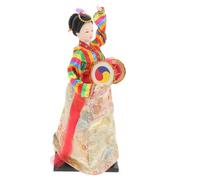 FRCOLOR Korean Style Silk Doll Figurine Traditional Asian Handcrafted Decor Unique Korean Hanbok Doll for Home Decoration Souvenir and for Collectors