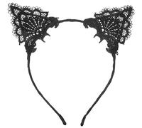 FRCOLOR Lace Cat Ears Headband Headpiece for Party Costume