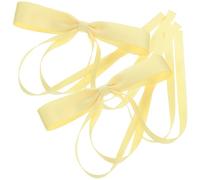 FRCOLOR Lace Hair Clips Large Bow Clips 2pcs Yellow Hair Bows Lightweight and Easily Grabs without Slipping for Women and Teen Girls for Party Or Wedding Accessories