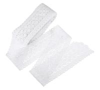 FRCOLOR Lace Trim Ribbon Sewing Cotton Skin-Friendly 5 Yards Roll White and Can Be Cut for Clothes and Scrapbooking Craft Supplies