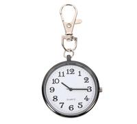 FRCOLOR Large Dial Quartz Pocket Watch with Hanging Nurse Clip Black Old Man and Student Nurse Pocket Watch for Exams and Medical Use