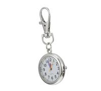 FRCOLOR Large Digit Alloy Pocket Watch for Elderly and Children, Silver Portable Keychain Watch for Students and Nurses, Easy-to-Read Digital Timepiece for Exams and Daily Use