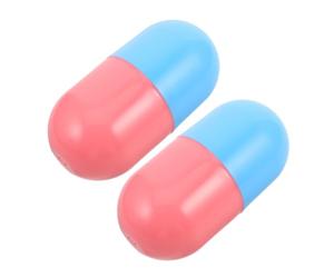 FRCOLOR Large Plastic Capsule Storage Box Set for Graduation and Wedding Keepsakes, 9x18cm Reusable Pill-Shaped Memorial Containers for Birthday and Memory Item Preservation, 2pcs (Pink Blue