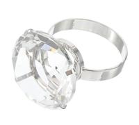 FRCOLOR Large Simulated Glass Ring Prop Wedding Decoration with Dazzling Sparkle for Engagement Parties and Proposal Events Stylish Transparent Ornament