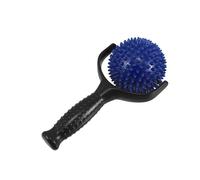 FRCOLOR Large Spiky Ball Massage Stick for Muscle Relaxation, Handheld Intensive Massage Roller for Shoulder and Leg Workout, Pilates Exercise Posture Correction Tool in Black and Blue