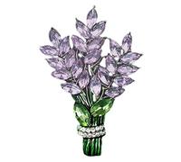 FRCOLOR Lavender Flower Decorative Brooch Pin for Women Elegant Rhinestone Lapel Pin for Clothing Scarves and Accessories for Special Occasions