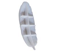 FRCOLOR Leaf with Plume Shape Design Silicone Mold for Epoxy Resin Casting White Silicone Resin Tray Mold Featuring Mirrorlike Finish and Versatile Applications for Gifting Needs