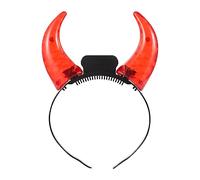 FRCOLOR LED Devil Horn Headband, Light Up Devil Horns Hairband Halloween Costume Head Boppers for Holiday Costume Party