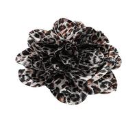 FRCOLOR Leopard Print Brooch Large Flower Fabric Brooch for Wedding Party Banquet Ceremony Unique Dress Suit Accents