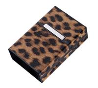 FRCOLOR Leopard Print Cigarette Storage Holder Protective Case with Magnetic Flip Cover Plastic Tobacco Box for Standard Cigarettes Portable and Stylish Animal Print Smoking Accessory