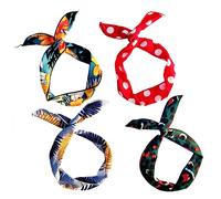 FRCOLOR Leopard Print Hair Accessories 9pcs Knot Headbands with Iron Wire for Women Girls DIY Head Wraps Stylish Cloth Headbands for Everyday Hair Styling Assorted style